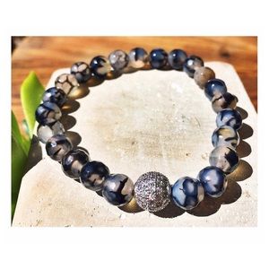 ✨Agate Silver Crystal Bracelet